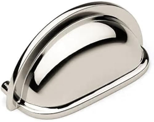 khtumeware 10 Pack 3 Polished Nickel Drawer Cup Pulls Cabinet Cup Pulls Bin Kitchen Hardware Cabinet Handles Drawer Handles Knobs 3 inch Hole Center