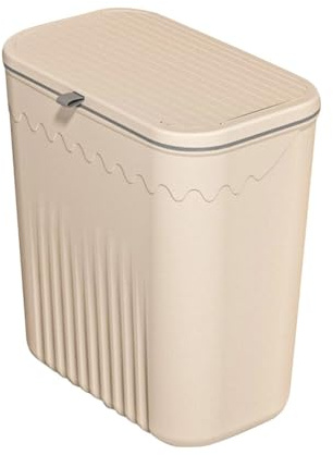 JAWSEU Poubelle Suspendue Cuisine avec Couvercle, Poubelle Murale Cuisine 13x 27x 29cm Petite Poubelle à Suspendre Poubelle en Plastique Poubelle Suspendu pour Voiture Placard Cuisine Salle de Bain