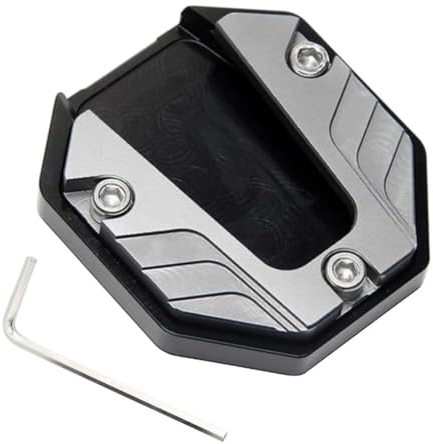 JTKREW Universal Motorrad Stützfuß-Verlängerungspolster Seitenständer-Unterstützung Stützplatte-Vergrößern Ständer Seite Stehen Vergrößern Ständer Verlängerung Pad CNC-Aluminiumlegierung