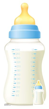 Star Cutouts SC4358 Baby Bottle Blue Star Mini Cardboard Cutout with Mini