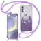 Phoona Handyband Hülle für Samsung Galaxy S24 Plus 5G mit Band [kompatibel mit MagSafe], Luxuriöse Glitzer Beschichtung Magnetische Handyhülle für Samsung S24 Plus Stoßfest Schutzhülle, Lila