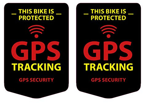 GPS Tracking Aufkleber Fahrrad Sticker 2 Stück Bike Sticker Wetterfest UV-Beständig (Schwarz)