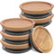 6PCS Wide Mouth Mason Jar Lids Wooden Storage Canning Jar Lids Ball Jars Wooden Lids with Airtight Silicone Seal Ball Wooden Lids for Mason Jars(7 * 9cm)