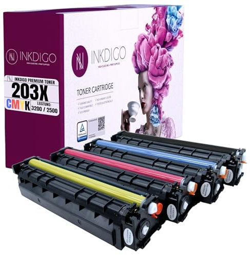 203X CF540X 4er-Pack XL - Premium TÜV Toner Kompatibel für HP Color Laserjet Pro M254dnw M254dw M254nw MFP M280nw M281fdn M281fdw M281fw 1x Schwarz | 1x Cyan | 1x Magenta | 1x Gelb