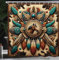 ABAKUHAUS Rustique Rideau de Douche, Cheval Far West Flèches Et Plumes Concept Sud-Ouest Couleurs, Material Resistente al Agua Durable Estampa Digital, 175 cm x 200 cm, Teal Taupe Foncé Cannelle