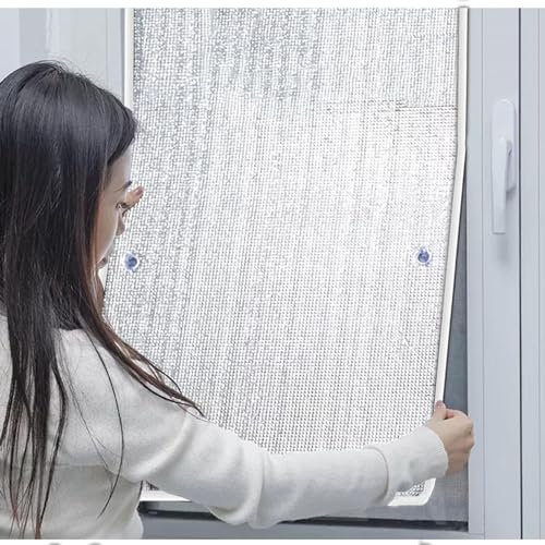 Pellicola Antiriflesso per Finestre Giorno E Notte,Pellicola Isolante Alluminata,100% Pellicola per Finestre Oscurante,Pellicola per Finestre Antiriflesso Anti-Uv,Con Ventose,WxH-130x300cm(51x118in)