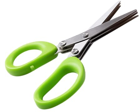 Edelstahl Küchenschere 3 Klingen, Multifunktionales Kräuterscheren, Schwere Küchen-Kräuterschere Lebensmittelschere, Für Schnittlauch,Petersilie,Kräuter, Frühlingszwiebeln,Gemüse,Kräutern Und Mehr