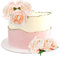 Blumomon 5 Stück Rosa Flower Cake Topper Alles Gute zum Geburtstag Künstliche Rose Kuchen Dekorationen Braut Engagement Geburtstag Party Kuchen Dekorationen Jubiläum Party Dekoration Zubehör