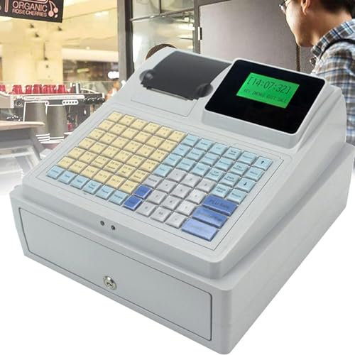 Registrierkasse,Registrierkasse,Digitale LED-Registrierkasse,elektronische Registrierkasse mit Schublade für Supermarkt-Einzelhandel,englisches System