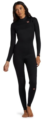 BILLABONG Womens Foil 5/4mm Chest Zip wetsuit - Black - Long Sleeve - Neoprene Foam Type: Lite Foam, partially recycled