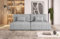 Moderno Sofa mit Schlaffunktion Modulo - Modern Cord Sofa mit 2 Sitzen und Robusten Überzug - Modular Schlafcouch - Couch mit Bettzeugcontainern - 210x80x108 cm - Grau