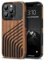 TENDLIN Kompatibel mit iPhone 16 Pro Hülle Holz und Carbon Textur Design Leder Hybrid Handyhülle (Haaransatz)