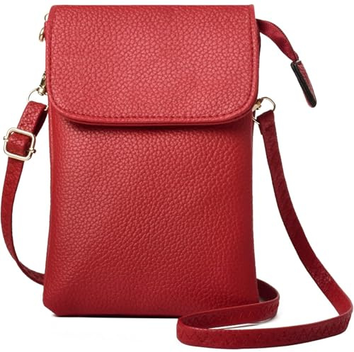 Narunii Kleine Umhängetasche, Geldbörse, Telefon, Tasche, Mini-Handtasche, PU-Leder, Damentasche, Universaltasche für Handy, Umhängetasche, Reise, Schultergurt