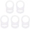 Fc'Noqgn Adattatore del Ciuccio della Catena del Ciuccio di 5pcs, Anello Chiaro del Bottone del Silicone, Anello del Silicone della Catena del Ciuccio, Catena del Ciuccio del Bambino (Chiaro)
