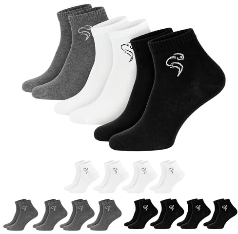 12 Paar Quarter Sneaker Socken für Damen & Herren - Sportsocken aus atmungsaktiver Baumwolle - Ideal für Alltag, Sport & Freizeit