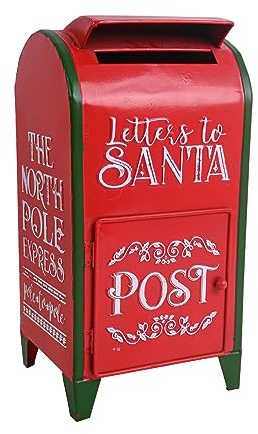 Z&Z ornamentorum Vintage Weihnachtlicher Deko Weihnachtsbriefkasten aus Metall Weihnachtsmann Briefkasten Amerikanischer Briefkasten Weihnachtsdeko Amerikanisch(ZZXA0220)