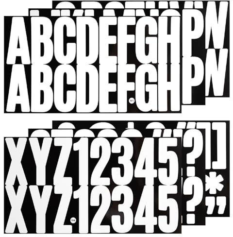 BINLINHONGO 100 Letters Number Stickers, 6 Sheets 2.5 Inches White