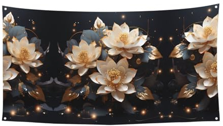 WZYCWB Böhmisches goldenes Lotus-Partybanner Partydekorationsbanner geeignet für Geburtstagsfeiern oder Feiertagsdekorationen