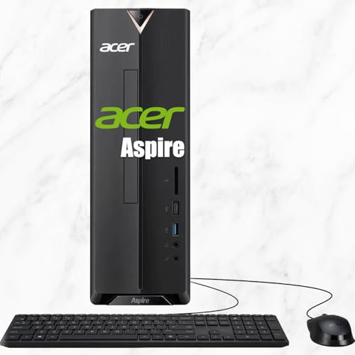 acer Aspire SFF Compact 8L Desktop Computer | Intel Multi-Core CPU | 32GB RAM, 2TB PCIe SSD | Windows 11 | WiFi 6E | Intel UHD Graphic | SD Card Reader, 4K Display Support, Wired Keyboard & Mouse