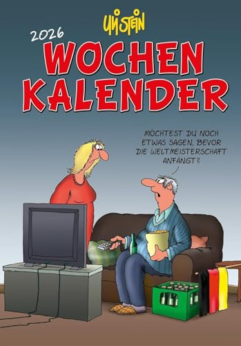 Uli Stein - Wochenkalender A5 2026 - Lappan-Verlag - 1 Woche auf 2 Seiten - Taschenkalender mit witzigen Cartoons von Uli Stein und mit Spiralbindung - 14,5 cm x 20,7 cm