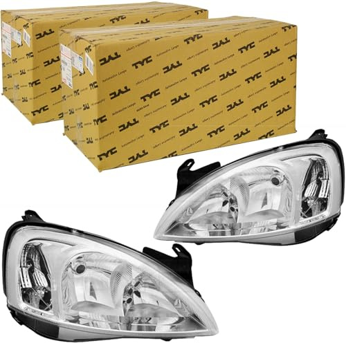 2x TYC H7/H1 Scheinwerfer links+rechts | 20-14053-05-2 + 20-14054-05-2 Kompatibel mit Combo Kasten/großraumlimousine,combo Tour,corsa C (X01),Corsa C Kasten/schrägh
