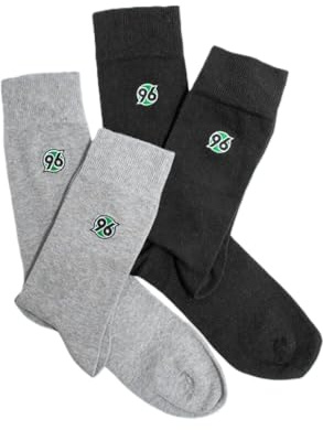 Hannover 96 H96 Socken 2er Set – Offizielle Fansocken Schwarz Grün – Fußball Fanartikel Strümpfe für Herren & Damen