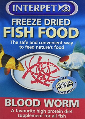 Interpet Freeze Dried Aquarium Fish Food, Safe, Natural, High Protein, Blood Worm, 4g
