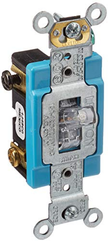 Leviton Toggle Pilot Light Switch, 1201-PLC, Clear