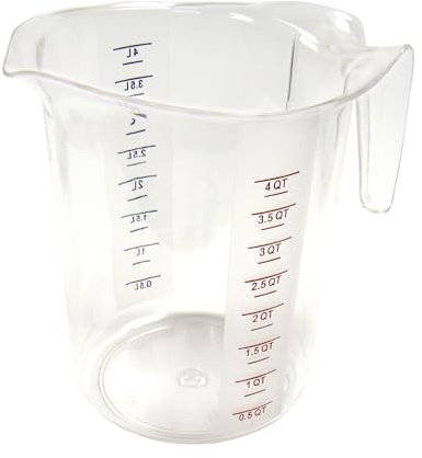 Winco Clear 4 qt Plastic Measuring Cup
