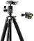 Mantona Basic Scout Set Fotostativ, Kamerastativ bis 144cm, + 360 Grad Panoramakopf, Wasserwaage, umkehrbare Mittelsäule, für Reisen und Outdoor Fotografie für DSLR Kamera, kompakt leichtes Stativ