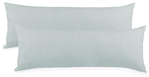 CelinaTex BeNature Kissenbezug Doppelpack 40 x 120 cm Silber grau Baumwolle Seitenschläferkissen Bezug Jersey