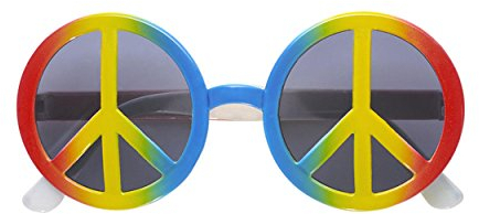 W WIDMANN MILANO Party Fashion 6602H - Brille Love and Peace, multicolor, Hippie, 70er Jahre, Karneval, Mottoparty