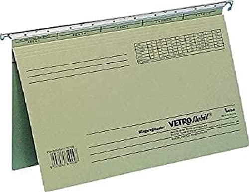 Bene Vetro-Hängehefter für A4-Formate, aus Spezialkarton, Mit Beschriftungsaufdruck und Heftmechanik, Für Hängeregistratur, 50er Pack, Grün, 115700