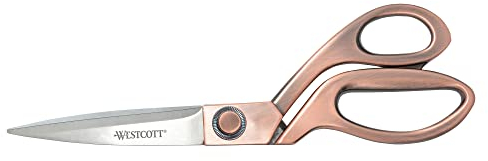 Westcott E-16459 00 Vintage Schere, 9 cm Edelstahlklingen, Griff in Kupferoptik, 20,4 cm