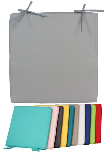 Coen Bakker Jack Outdoor Stuhlkissen 40x40cm Lounge Kissen Wasserfest Sitzkissen Garten Lotus Effekt, Farbe:Grau