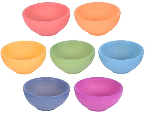 TickiT 73983 Rainbow Wooden Bowls - Pack of 7