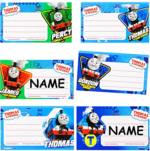 alles-meine.de GmbH 12 Stück Sticker z.B. für Hefte/Geschenke - Thomas die Lokomotive - Heftetiketten - Etiketten Aufkleber Namenssticker/Namensetiketten/Namensaufkleber ..