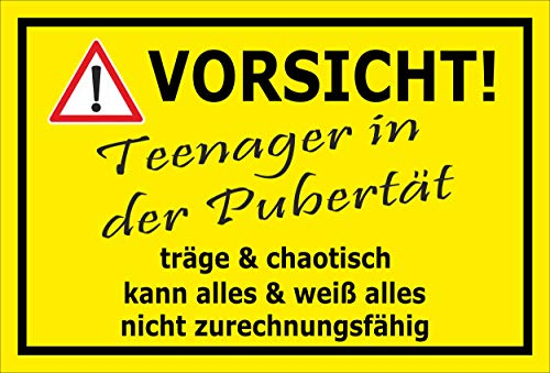 MelisFun Teenager in der Pubertät - lustiges Schild Geschenk-Idee Scherz-Artikel