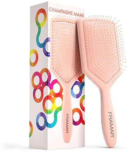 Framar Cepillo de Pelo Desenredante – Cepillo Pelo Antirotura, Cepillo Antitirones, Peine Antitirones, Elimina los Nudos y Reduce el Encrespamiento y la Rotura, Hair Brush, Gran Superficie – Champán