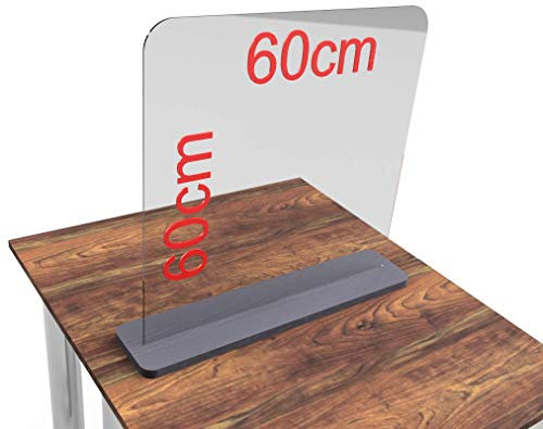 Spuckschutz aus Plexiglas mit 5mm, Virenschutz Hustenschutz Niesschutz, Thekenaufsatz Tischaufsatz Tresenaufsatz, (60-100x60cm) (60x60cm)