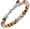 10:10 Edelstahlarmband und 6 mm natürliche Picasso-Achat-Steine, Armband für Männer und Frauen. Verstellbares Armband Made in Italy…