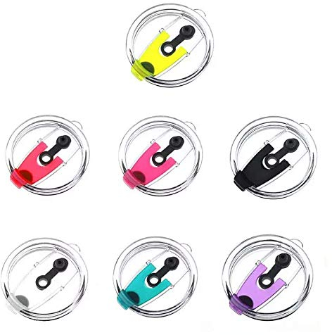 Gteller Tumbler Replacement Lid for 20 oz, 30 oz Tumbler - Splash Resistant, Leak Spill Proof and Straw Friendly (20oz Double Hole 7color)
