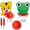 Miotlsy Kinder Indoor Mini Basketball Set - 2 Basketballkörbe und Bälle, Cartoon Tiger und Frosch, Tragbares Sport Spielzeug