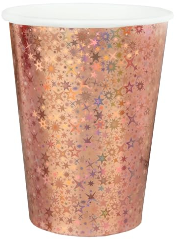 SANTEX 7188-20, Sachet de 10 Gobelets Etincelants métal Rose Gold