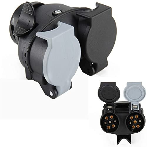 Shoze Trailer Adapter 2 In 1 Trailer Plug Waterproof 13 Pin to 7 Pin Towing Adapter 12V Electric Trailer Connector Towbar Towing Socket for Trailer Caravan Van Truck