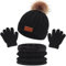 3in1 Kinder Wintermütze Schal Handschuhe Set,Jungen Winter Beanie Hut Schal Handschuhe Set,Jungen Strickmütze Set,Jungen Warme ​Wintermütze Beanie Hut Handschuhe Runder Schal Set für Kinder 2-6 Jahre