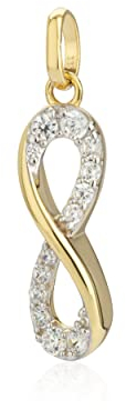 NKlaus Kettenanhänger Unendlichkeit 333 Gold Bicolor Infinity 17x6mm mit Zirkonia 9506