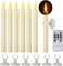 cosylive LED Stabkerzen mit Fernbedienung Timerfunktion, 6 Stück LED Kerzen mit Magnetischer Basis und Saugnapf Batteriebetrieben Flammenlose Kerzen für Weihnachten Halloween Abendessen Dekoration