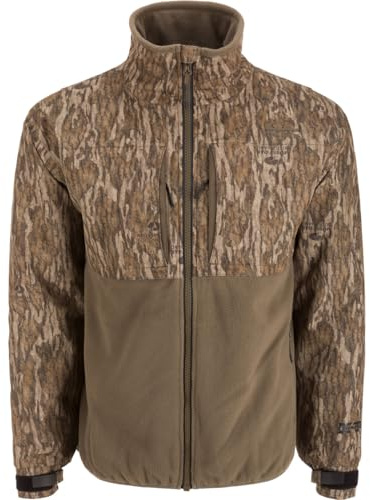 Drake Waterfowl Men's MST CommandXT Eqwader Full-Zip Waterproof Windproof Breathable Resistant Hunting Jacket, Mossy Oak Bottomland
