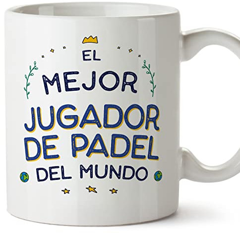 MUGFFINS Tazas para JUGADOR DE PADEL hombre - En Español - Mejor del Mundo - 11 oz / 330 ml - Regalo original y divertido